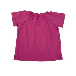 Hanna Andersson girls pink short sleeved shirt size 3T (90cm), elastic neck
